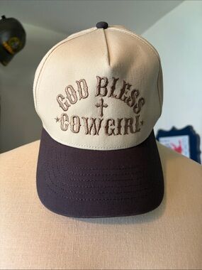 God Bless Cowgirl Two-Tone Cap - Tan & Brown
